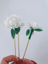 1x Women Creamy White Camellia Leaf Flower Styling boho hair U Bobby Pin