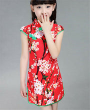Teen Tween Girl Chinese New Year Asian Traditional QIPAO Red Tunic Summer Dress