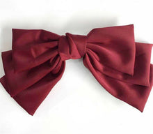 Women Girl 3 Layers Satin Silky Feel Ribbon Big Bow Hair Head Barrette Clip