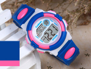 1 Boy Girl Kids Child Lady Digital LED Sports stopwatch Wrist Watches Alarm Gift