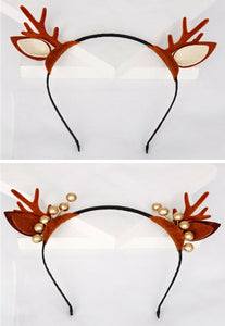 Women Girls Christmas Reindeer Deer Antlers Ear Headband Hairband Hair Head Band