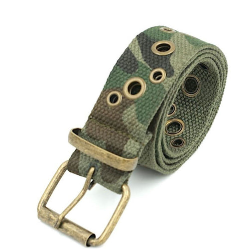 Boy Girl Camo Army Military Green Camouflage Sports Canvas Casual Pants Belt 96cm