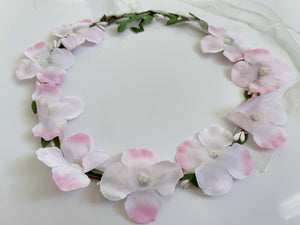 Women Flower Girl Boho Party Wedding Beach Pink Crown hair headband Garland