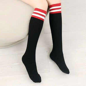 Children Kid Girl Boy under knees Striped School Long leg Socks tights stockings