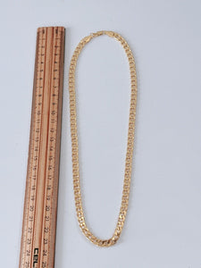 6mm Men Women Hiphop 18K Gold Plated Classic Flat Link Curb Chain Necklace