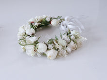 Baby Girl kid Party White Pink Flower Rose Halo Hair Tiara headband Garland