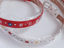 Lady Girls Kid Children Synthetic Leather Chic Flower Floral Pants Buckle Belt