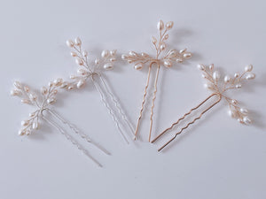 Women Bride Prom Freshwater Real Natural Pearl Updo Hair Styling U Bobby Pin