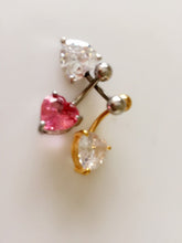 1x Heart 316L Surgical Stainless Steel Belly Navel Bar Body Piercing Jewellery