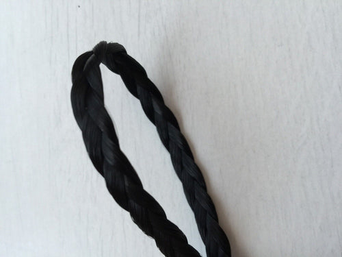 Women Girl Braided Bohemian Slim Braid Wig Fake Hair Wedding Beach headband #1 dark black