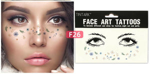 Women Tintark girl Face Mini Flower Body Temporary Tattoo Freckle art Sticker