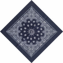 Women Men Retro Hip hop Cotton biker dance Paisley Bandana Hair Headband Wrap DARK BLUE