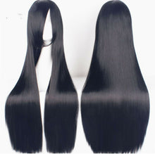 Women Lady Fashion Lolita Black Straight Long Cosplay Emo Party Full Hair Wigs