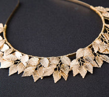 Women Girl Bride Metallic Gold Silver Leaf party hair head band Hoop Crown tiara