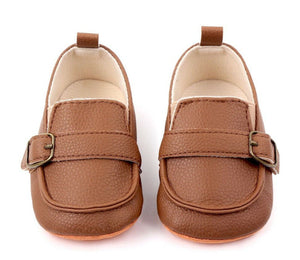 Baby Boy White Brown Black Wedding Formal Party Synthetic leather Soft Shoes