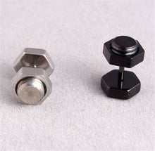 1X Gothic Titanium Fake Nail Screw Bolt Shape Stud Bar Piercing Stud Earring