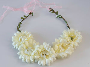 Women Daisy Flower Leaf Boho Party Wedding Beach Crown hair headband Garland