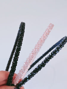 Women Lady Girl Bling Shiny Crystal look Bead Party Headband Hair Head Band Hoop