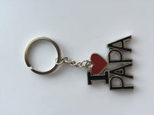 1x I LOVE PAPA or MOM Metal Key Ring Key chain Holder Novelty Mother's day Gift I LOVE PAPA