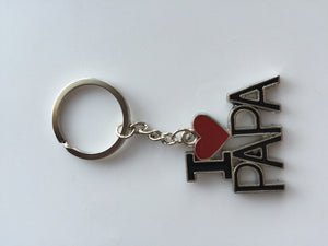 1x I LOVE PAPA or MOM Metal Key Ring Key chain Holder Novelty Mother's day Gift I LOVE PAPA