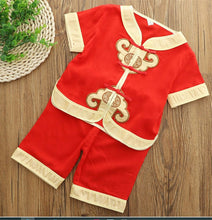 Kids Boy Chinese New Year Red Asian Traditional TANG Costume Tops outfit Set