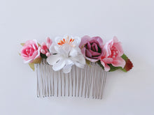 1 Women Girl Dance Wedding Bride Party Artificial Flower Metal hair Comb Pin