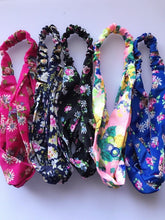 Women Lady 70' 80' Retro Boho bohemian floral Party Cross scarf Hair head band