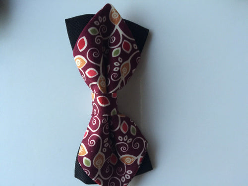 Baby Boys Kids Children Party School Cotton Fashion bow tie Necktie bowtie Pin Wine Dark Red Leaf
