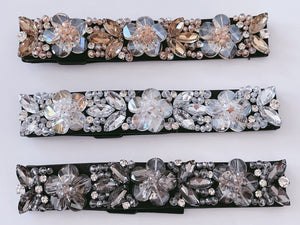 Women Shine Flower Crystal Rhinestone Bling Waist Dress Elastic Belt Waistbands