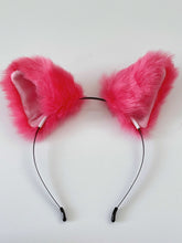 Women Children Fluffy Fur Cat Kitty fox animal Costume Ear Party Hair head band Hot Pink Fur Fluffy Ear Headband