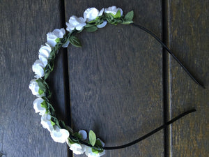 Women Girls baby Flower Fairy Boho Floral Wedding hair headband band hoop PROP White