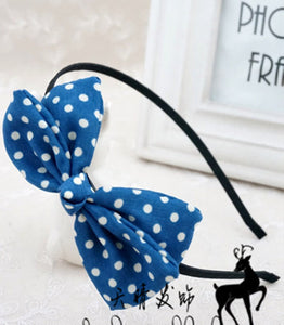 Women Girls Party School bow Ribbon Grace Sweet Dots Headband Hair head band