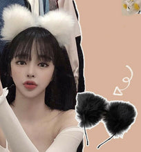 Women Girl Fluffy Fur Cat Kitty fox Bear Costume Ear Party Hair head band Hoop