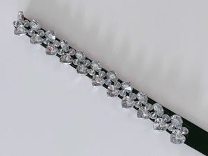 Women Shine Heart Crystal Rhinestone Bling Waist Dress Elastic Belt Waistband