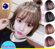 Women 100% Human Real Hair Natural Clip on Bang Front Fringe Wig Piece extension