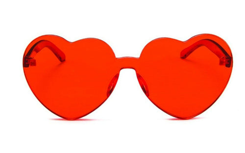 Women Men Party Red Green Love Heart Shape Clear Sun glasses Eye wear Sunglasses