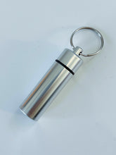 Travel Portable Alluminium Pills Medicine Tube Box Container Key Ring Holder