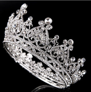 Women Bride Wedding Party Prom Crystal Metal Heart Proper Tiara hair Crown