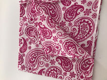 Women Men Retro Hip hop Cotton biker dance Paisley Bandana Hair Headband Wrap White base pink Paisley