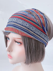 Women Boho Bohemian Cotton Linen Dreads Wide Bandana Hair Band Headband Durag