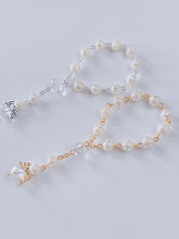 1x Christening Baptism Cross Angel Rose Rosary Bracelet Beads Wrist band Favors