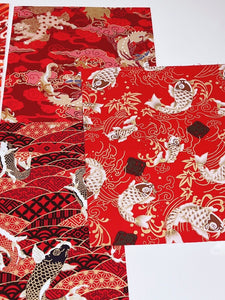 5x Craft Japanese Pattern Fabric Cloth Pieces Sewing Patchwork Wrap Material