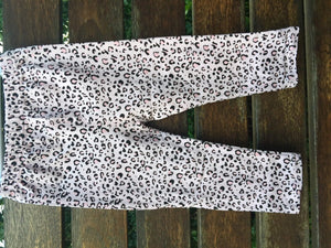 Baby Kids Girls children Funky Leopard animal Print Cotton pants Legging 0-2year PINK WITH BLACK LEOPARD PRINT