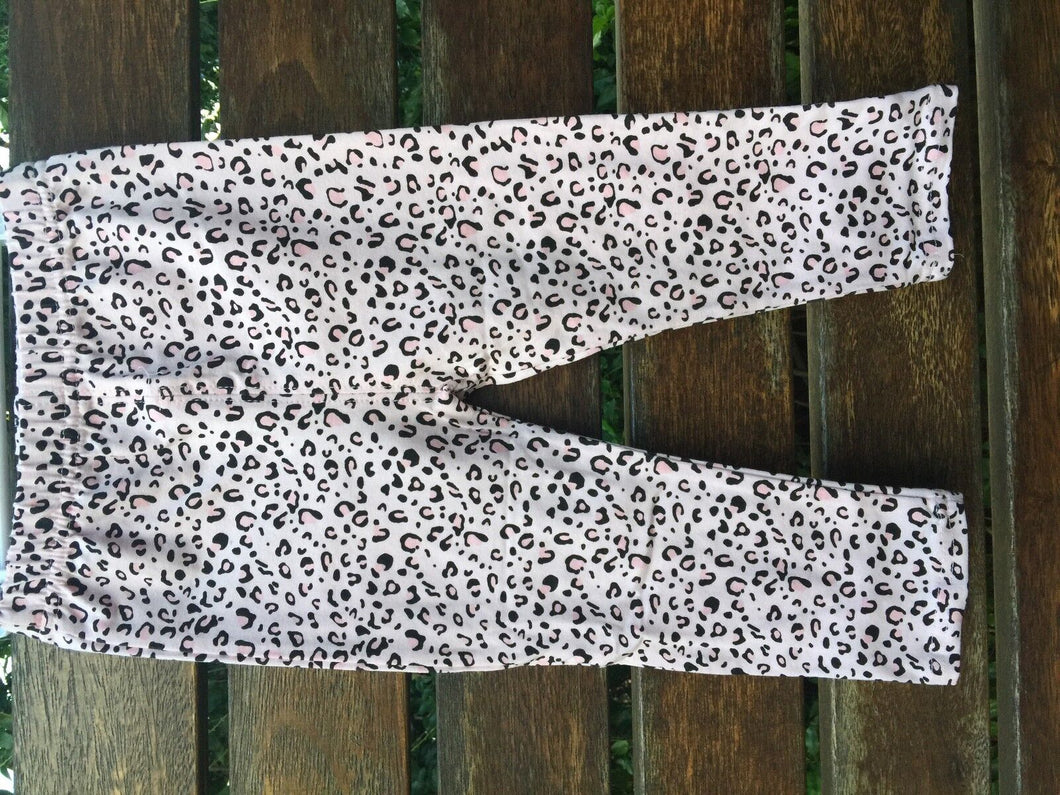 Baby Kids Girls children Funky Leopard animal Print Cotton pants Legging 0-2year PINK WITH BLACK LEOPARD PRINT