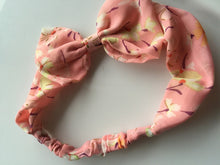 Women Lady Girl 70' 80' Retro Party bow Chiffon Headband Head Hair band Scarf Pink floral