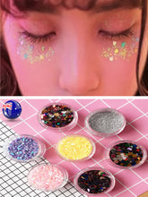 Women Glitter Heart Star Face Eye shadow Nail sequins Festival Tattoo makeup pot