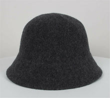 New Chic Women Winter Autumn Warm Bucket Knit Wool Blended Brim Hat Cap Beanie Dark Grey