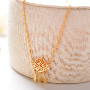 Women Lady Girls mini small gold/silver Dream Catcher short Necklace Gift her