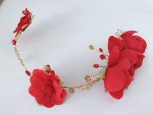 Women Girl Dance Rose Party Hair Band Wear Flower leaf Fascinator Clip Tiara