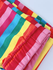 Girls Children Rainbow Colorful Striped Multi-color Cotton Party Pants leggings